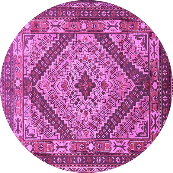 Ahgly Company Indoor Round Persian Purple Traditional Area Rugs, 6' Round