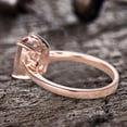 thumbnail image 4 of 10mm Cushion Solitaire Morganite 4 Carat Engagement Ring Diamond Moissanite Wedding Ring 10k Rose Gold Filigree, 4 of 7