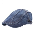 thumbnail image 2 of Unisex Denim Newsboy Hats Flat Ivy Gatsby Cabbie Driving Berets Hat Cotton Dad Cap for Men Women, 2 of 7