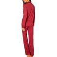 thumbnail image 2 of Cosabella Bella Long Sleeve Top & Pant PJ Set (AMORE9644),2X,Deep Ruby, 2 of 3