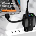 thumbnail image 2 of Cargador 5V 2.4A 3 Puertos USB Smart QC 3.0 Carga Rápida Viaje (EU) Negro, 2 of 7