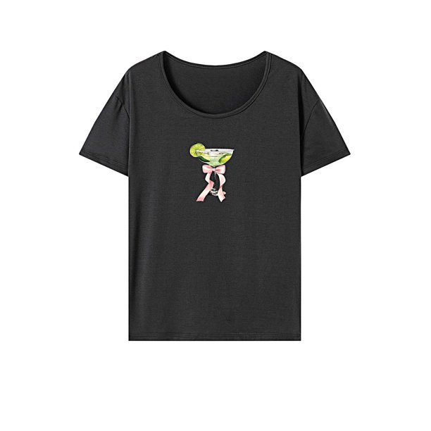 Camiseta de mujer de verano para mujer, camiseta de moda con cuello redondo para viaje, oficina, caminar, mujer XL