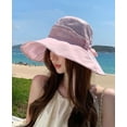 thumbnail image 2 of SkyAuks UV Sun Visor Sun Hats for Women with Hat Clip, Wide Brim Bucket Hats with Bow, Pink, 2 of 8