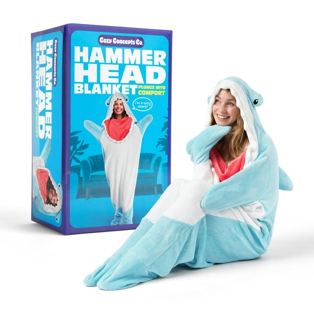 Manta portátil Cozy Concepts Co. Hammerhead Shark para adultos