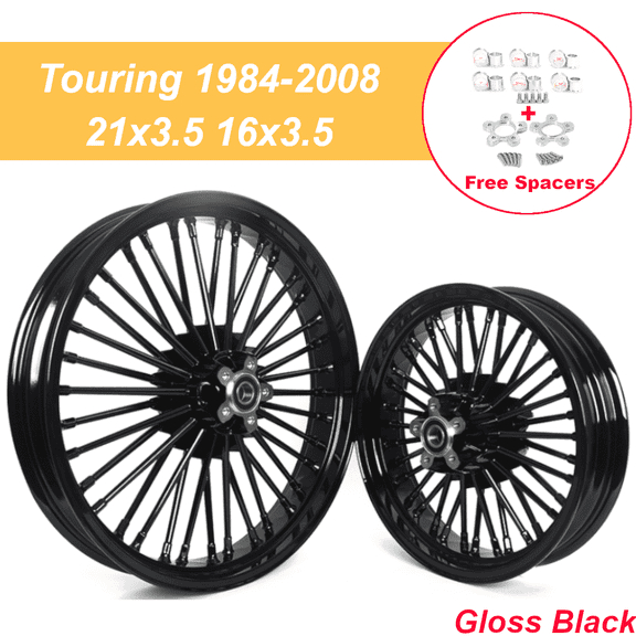 21x3.5 16x3.5 Fat Spoke Wheels for Harley Touring Bagger Electra Glide FLH Road King Street Glide 2000-2007