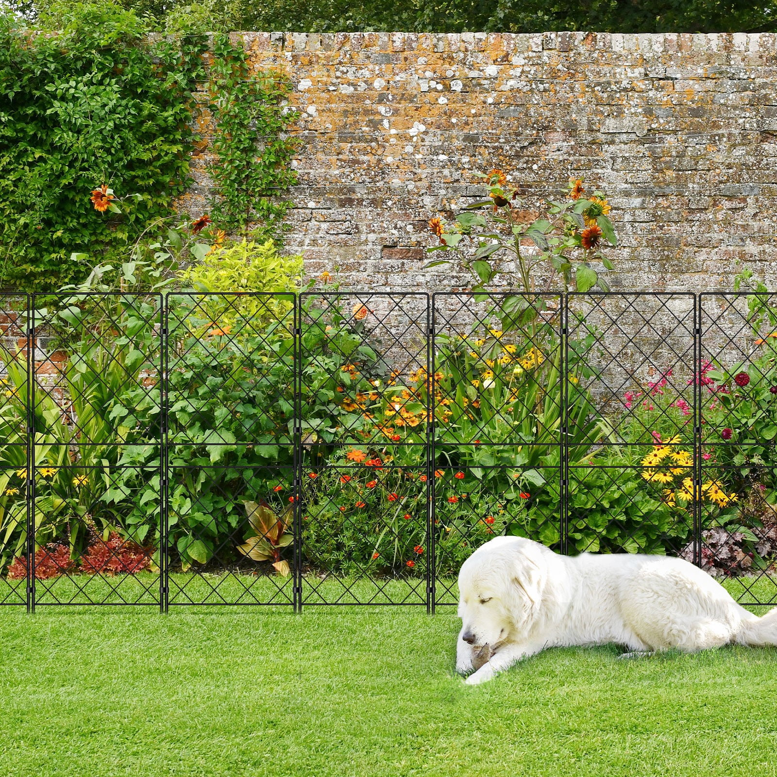 Decorative Garden Fence 10 Pack, 38.6in(H) x 10ft(L) Rustproof Metal No Dig Fence Animal Barrier for Dog, Wire Border Panel Fencing for Yard Patio Outdoor Decor