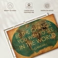 thumbnail image 6 of Elephant Stock Be The Change World Map Wall Art - Horizontal Canvas Wall Art - Living Room Wall Decor - Inspirational And Typography Canvas - Teal And Orange Decor - 48" x 32", 6 of 8