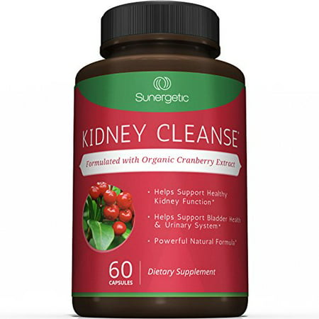 Premium Kidney Cleanse Supplement - Powerful Kidney Support Formula With Organic Cranberry Extract Helps Support Healthy Kidneys, Detox, Bladder Health & Urinary Tract- 60 Vegetarian Capsules