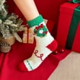thumbnail image 4 of Bwiyojiz Home Decor Christmas Decorations Decoration Count 2pcs Fuzzy Socks Women's Cute Plushy Stockings Warm-Foot Corals Fleece Sleep Non-Shedding Floor, Gifts for Yourelf, Multicolor, 4 of 6