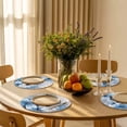 thumbnail image 5 of Blue White Floral Round Placemats Set of 2 for Dinning Tables,Heat-proof Braided Table Mats 15 Inch,Elegant Rustic Butterfly Botanical Washable Place Mat for Kitchen Restaurant Party Table Decor, 5 of 9