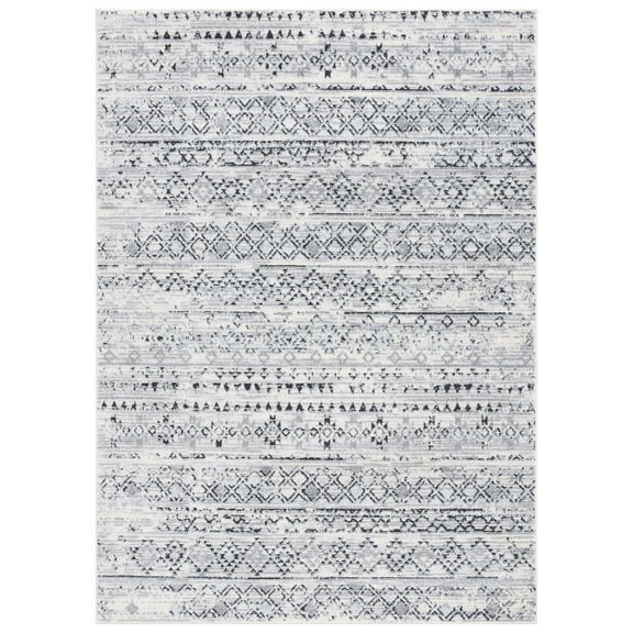 SAFAVIEH Tulum Kady Oriental Area Rug, Ivory Grey/Charcoal, 5'5" x 7'7"