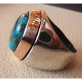 thumbnail image 3 of Blue Copper Turquoise Mens Ring, Natural Turquoise Ring, Oxidized Two Tone, 925 Silver Ring, Birthday Gift, Heavy Mens Ring, Arabic Design, Ottoman Style Ring, Christmas, Turkey Mens Signet Ring, 3 of 5