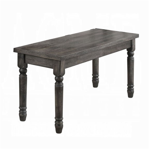 JERFIT 40 Inch Rustic Gray Wooden Bench for Dining Room, Farmhouse Kitchen Table Bench, Entryway Hallway Seating