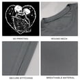 thumbnail image 4 of Coolnut Womens T Shirts Fashion Tops, Skull Love Kiss Illustration Women's Basic Short Sleeve Tees, Grey Lightweight Casual Summer Clothes, L, 4 of 6