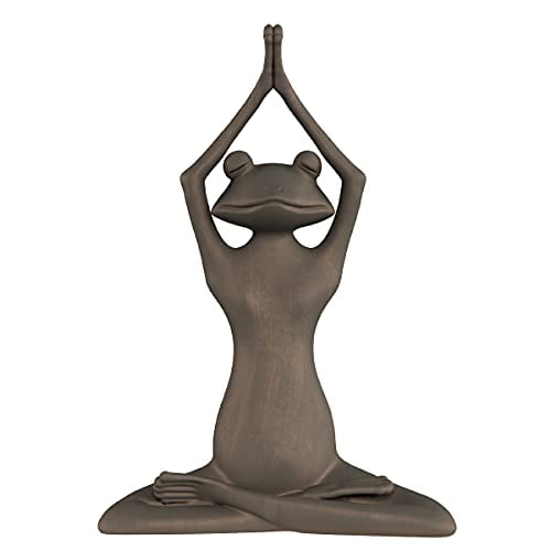 Pure Garden 50-LG1103 Stretching Frog Statue-Resin Zen Animal Yoga Figurine for Outdoor Lawn Decor for Flower Beds, Fairy Gardens, and More