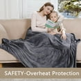 thumbnail image 4 of Electric Heated Blanket Queen Size with Dual Control, 4 Heat Settings & 10H Auto Off, Super Soft Flannel Heating Blanket, Machine Washable, Grey, 4 of 6