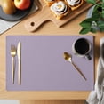 thumbnail image 2 of Purple Solid Color Placemats Set of 4, Aesthetics Contemporary Luxury Placemats for Dining Table, Place Mats for Kitchen Tabletop, Waterproof Wipeable Dining Table Mats Set, 2 of 9