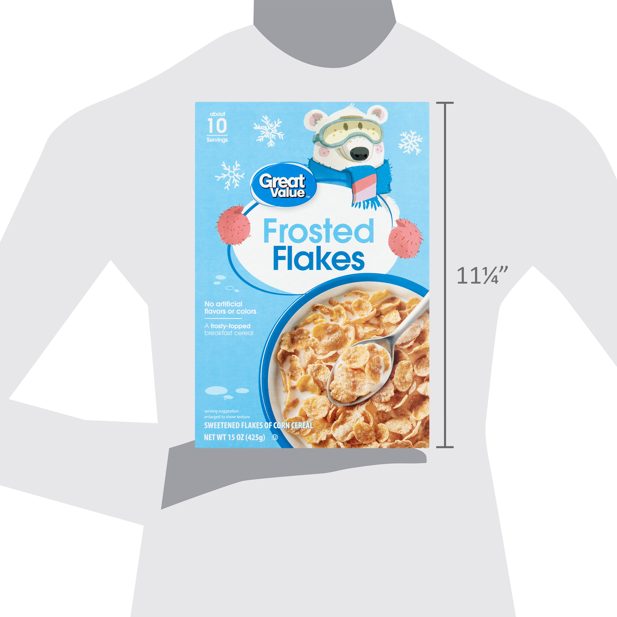 Great Value Frosted Flakes Corn Cereal, 15 oz