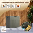 thumbnail image 3 of EHHLY 33 Gallon Deck Box, Small Outdoor Storage Box Waterproof, Lockable Secure Package Bin Delivery Box for Outside Front Porch, Patio Cushions Storage Box, Olive Grey, 3 of 8