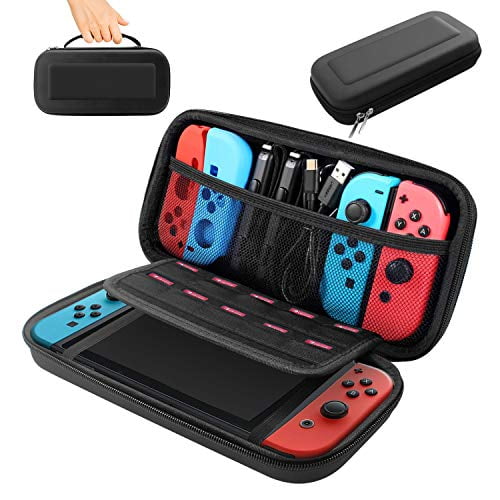 Switch Carrying Case,Hard Shell Travel Carrying Box Case for Nintendo Switch with 10 Game Cards Holders,Portable Pouch for Nintendo Switch Console & Accessories -Black