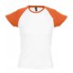 thumbnail image 1 of SOLS - Camiseta de manga corta bicolor modelo Milky para mujer (Blanco/Naranja), 1 of 3