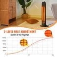 thumbnail image 6 of VEVOR Infrared Heater, 1500W Oscillation Electric Space Heater, Patio Heater w/ 2 Speeds, Outdoor/Outdoor for Bedroom,Studio,Porch,Dining Room,Studio, Stand,31.5 in L, Black, 6 of 9