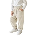thumbnail image 5 of cfhntfmh Kids Corduroy Pants Casual Baggy Elastic Waisted Pants with Pocket Fall Winter Fashion Outfit (Beige,1-2 Years), 5 of 5