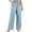 Sky Blue, variant on Quinlirra Women's Pants Suit Women's Solid Color Drawstring Pocket Ruffled Casual Sports Pants
