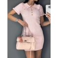 thumbnail image 6 of Women'S Dress Casual Short Sleeve Knit A Line Midi Summer Breathable Dress for Women Pink L, 6 of 7