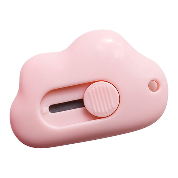 Cloud-Shaped Mini Utility Knife, 0.4-Inch Retractable Carbon Steel Blade, Portable Pocket Paper Cutter for DIY Arts and Crafts A#002 Pink