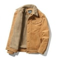 thumbnail image 3 of Abrigo de pana de invierno para hombre, de algodón, con cuello alto, informal, chaqueta de algodón, chaqueta cálida de algodón, 3 of 6