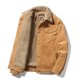 thumbnail image 2 of Abrigo de pana de invierno para hombre, de algodón, con cuello alto, informal, chaqueta de algodón, chaqueta cálida de algodón, 2 of 6