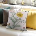 thumbnail image 3 of BANET - , Pillowcases, White with Yellow Botanical Flowers Pattern Printed 20x20in, 3 of 5