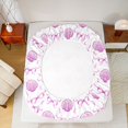 thumbnail image 4 of Manfei Pink Ribbon Bowknot Fitted Sheet Full,Watercolor Ocean Shell Bed Set,3-Piece,1 Fitted Sheet and 2 Pillowcases, 4 of 6
