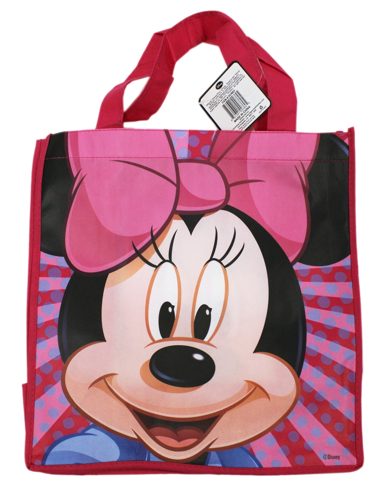 Disney's Minnie Mouse Pink/Blue Vibrant Reusable Grocery Tote Bag