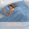 thumbnail image 5 of Blue Burlap Texture Bedding 3 Piece Duvet Cover Set Full Size, Farmhouse Vintage Blue Soft Microfiber Comforter Cover with Zipper Closure & Pillowcases, Wrinkle & FadeResistant Quilt Cover, 5 of 9