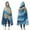 Blue Marble Gold, variant on Wearable Blanket,Teal Marble Gold Wave Pattern Hooded Wearable Flannel Blanket for Adults & Teens,Winter Poncho Shawl Wrap Cape Cozy Anti-Pill,50"x60"
