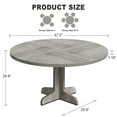 thumbnail image 2 of Round Dining Table for 4 People, 47'' Dining Room Table with Wooden Pedestal Base, Dinner Tables Circle Kitchen Tables for Dining Room, Kitchen, Living Room, 2 of 7