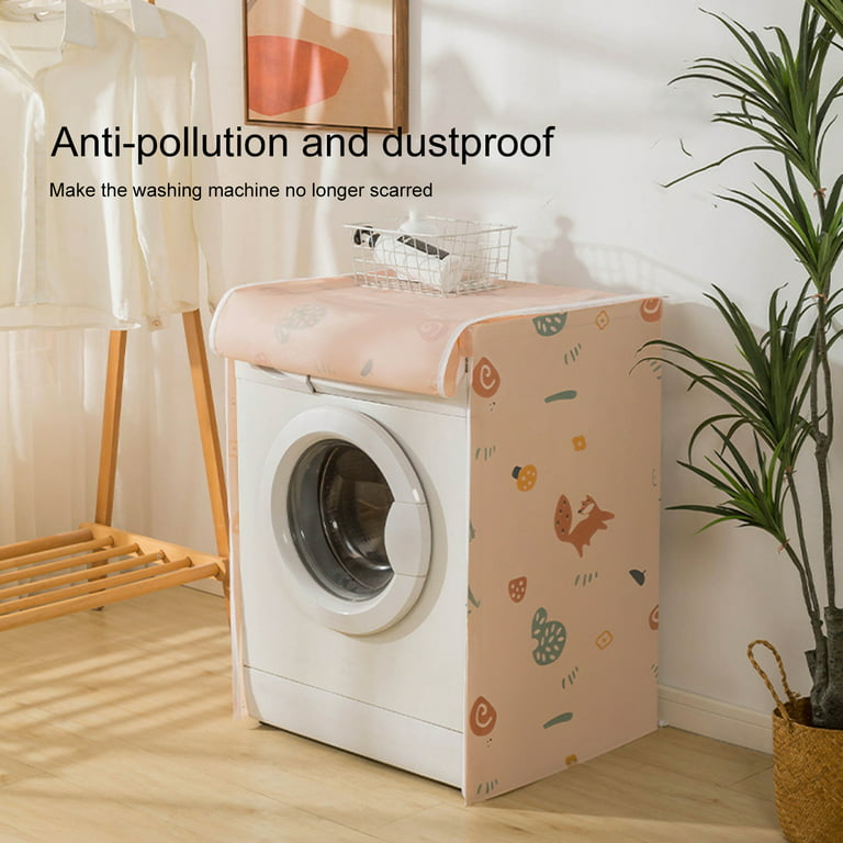 Waroomhosue Washing Machine Cover Universal Front Back Full Cover  Convenient Diverse Patterns Waterproof Dust-proof PEVA Wave Roller Washer  Cover Home
