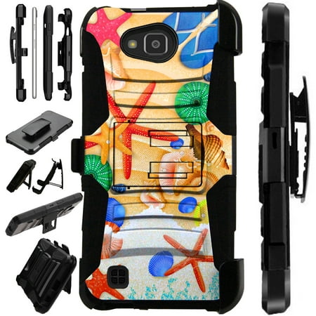 For LG X Power 2 LV7 | Fiesta | Fiesta 2 | K10 Power | X Charge Case Hybrid Phone Cover LuxGuard Holster