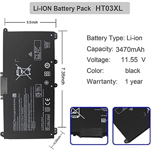 Batería AN·GWEL HT03XL para Laptop Compatible con HP Pavilion 14-CE 14