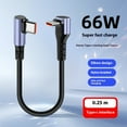 thumbnail image 2 of 15/25/50cm 66W 90 Degree Elbow Short Cable Type C to Type C Fast Charging Data Cord for Power Case Camera Mobile Phone, 2 of 10