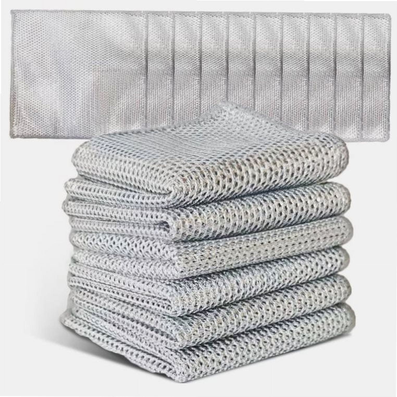 AREYCVK 10-Pack Microfiber Dish Cloths & Towels - Waffle Weave, Ultra Absorbent, Reusable (Gray)