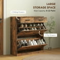 thumbnail image 4 of HOMCOM Armoire d'Entrée avec 2 Tiroirs Basculants pour 12 Paires de Chaussures Brun, 4 of 10