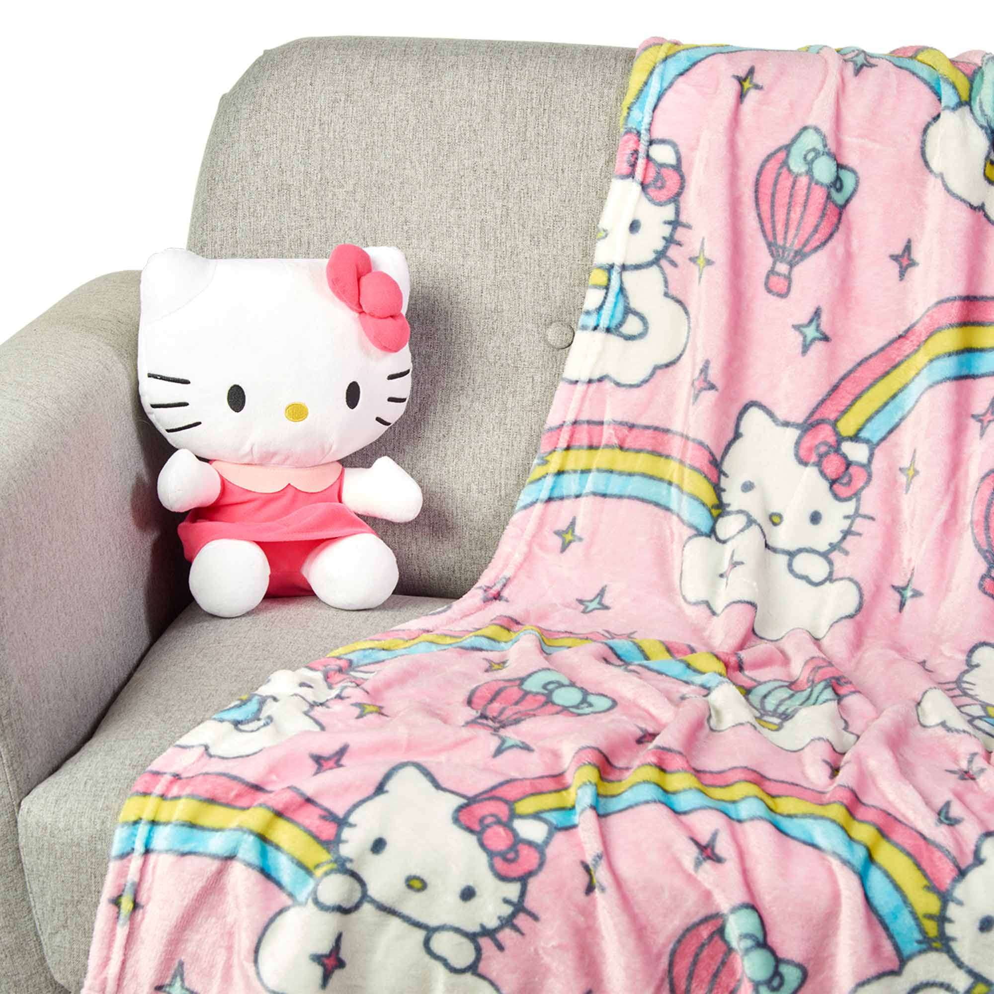 Hello Kitty Silk Touch Throw with Hugger, 50 x 60, Pink