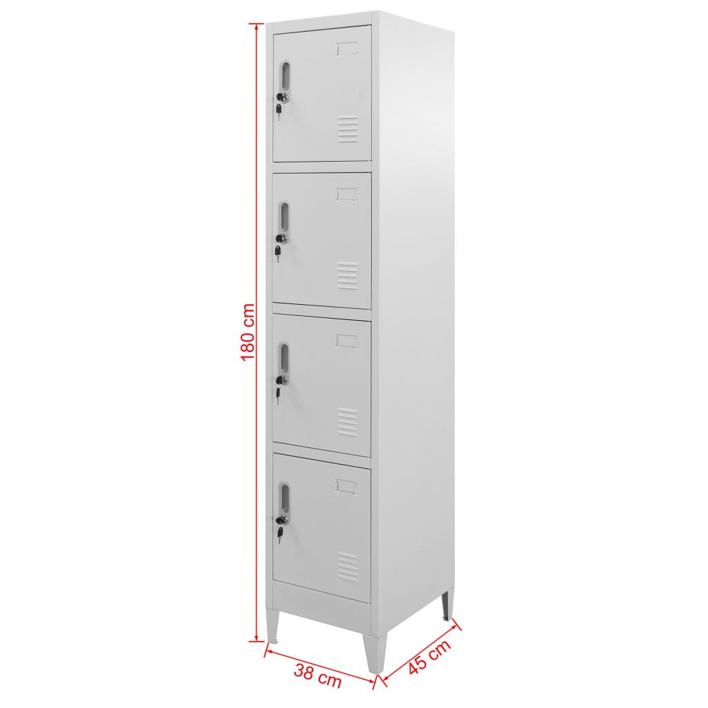Kepooman Home Office Metal Tall Storage Locker Cabinet with 4 Compartments, Grey Kepooman Home Office Metal Tall Storage Locker Cabinet with 4 Compartments, Grey