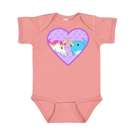 

Inktastic Unicorn and narwhal cute couple Gift Baby Boy or Baby Girl Bodysuit