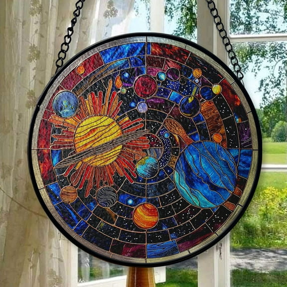 Stained Glass Window Hanging Universe, Christmas Ornament Gift, Mother’s Day Keepsake, Valentine’s Day Decor, Festival Gift Ornament, Keepsake 2025