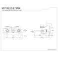 thumbnail image 2 of Kingston Brass KS7127NX Hamilton Double-Handle 3-Hole Wall Mount Bathroom Faucet in Brushed Brass, 2 of 5