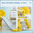 thumbnail image 4 of Qaba 3 in 1 Toddler Slide for Indoor with Basketball Hoop, Climber, Yellow, 4 of 10